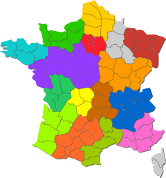 Carte des fédérations régionales d'espéranto