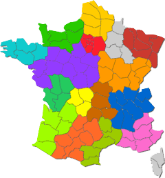Carte des fédérations régionales d'espéranto
 - 
