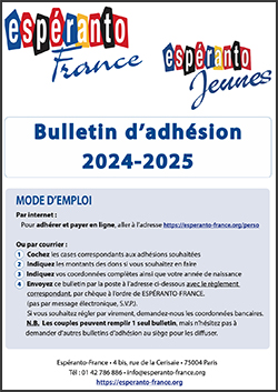 Aliĝilo / Bulletin d'adhésion 2024-2025