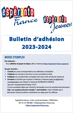 Bulletin d'adhésion 2023-2024