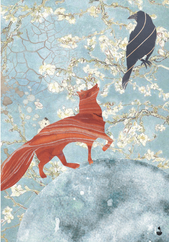 Illustration du livre « Le corbeau et le renard », de Virginie Kremp