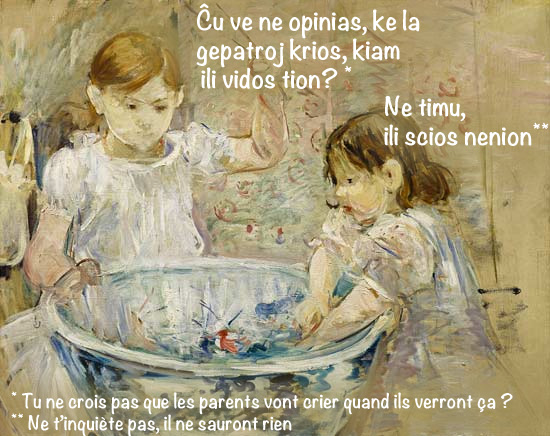 « Les enfants avec un bol », Berthe Morisot
 - 